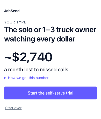 JobSend's check, its result screen